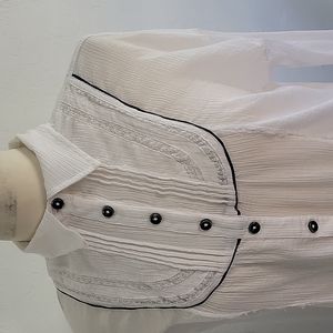 FREE PEOPLE Gauzy Tuxedo Blouse Womens Small